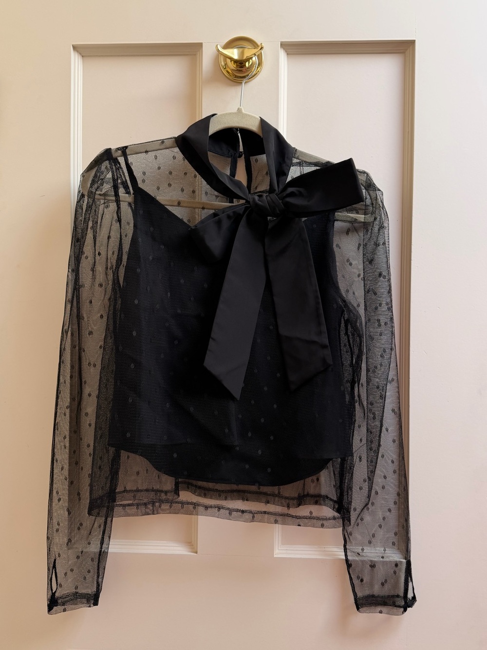 NWOT Express Black Sheer Top with Tank Size S